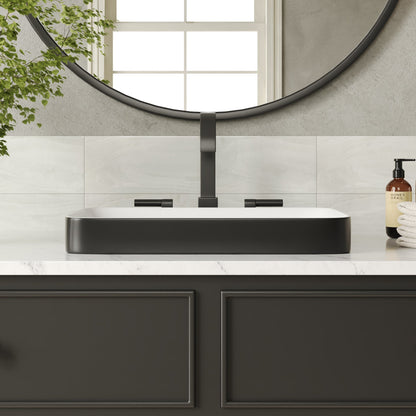 ALLY 12"/16" Rectangular Drop-in Bathroom Sink With Multiple Colors, Scratch-Resistant Ceramic