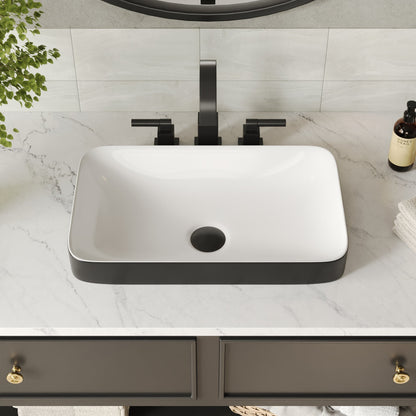 ALLY 12"/16" Rectangular Drop-in Bathroom Sink With Multiple Colors, Scratch-Resistant Ceramic