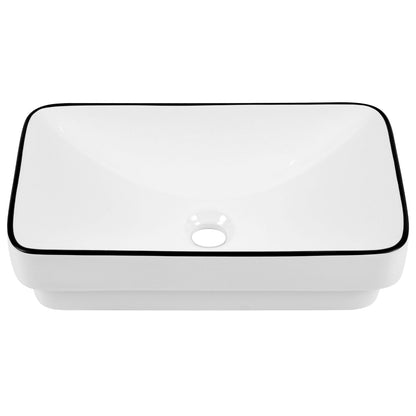 ALLY 12"/16" Rectangular Drop-in Bathroom Sink With Multiple Colors, Scratch-Resistant Ceramic