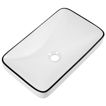 ALLY 12"/16" Rectangular Drop-in Bathroom Sink With Multiple Colors, Scratch-Resistant Ceramic