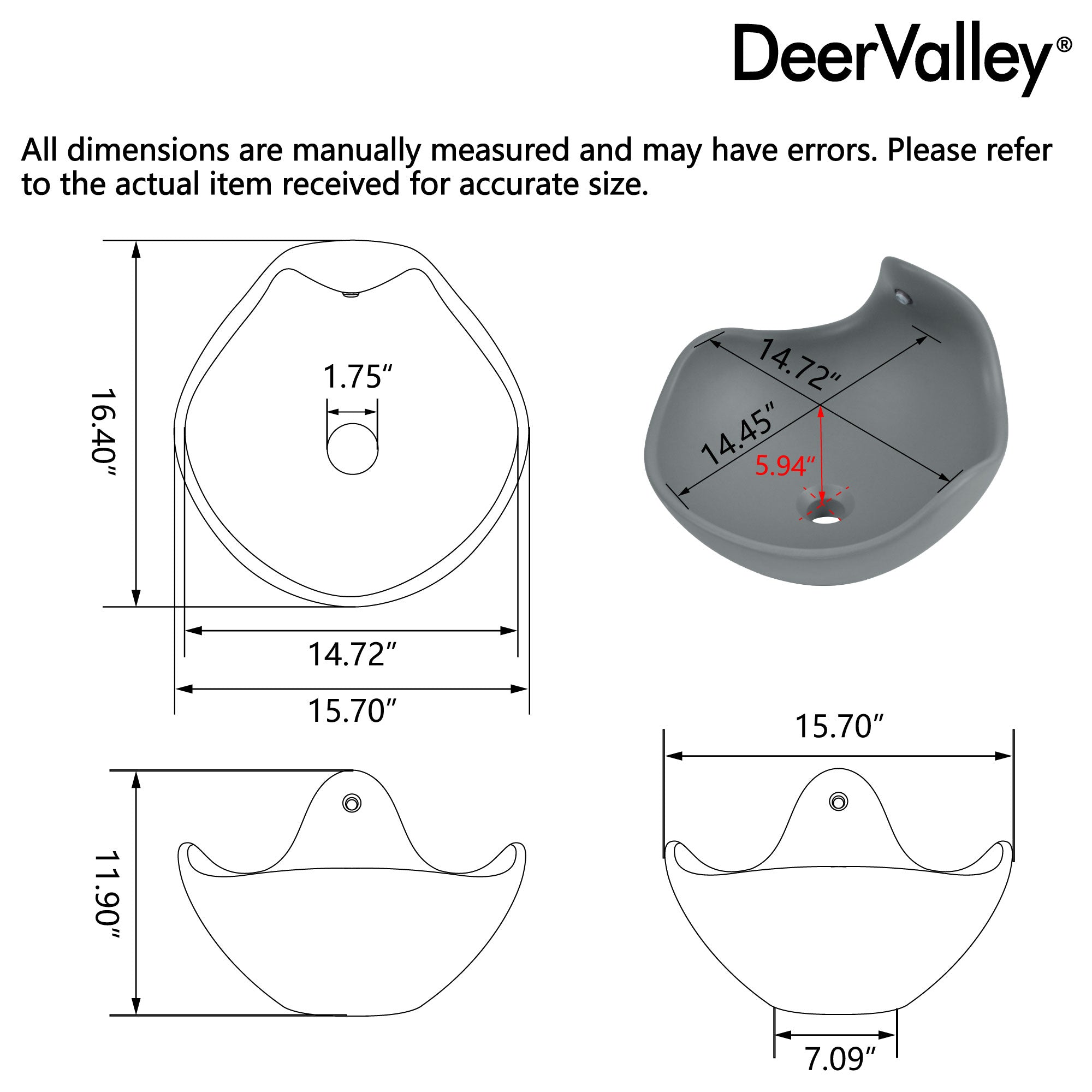 Wave Vessel Bathroom Sink With Multiple Colors, Concrete
