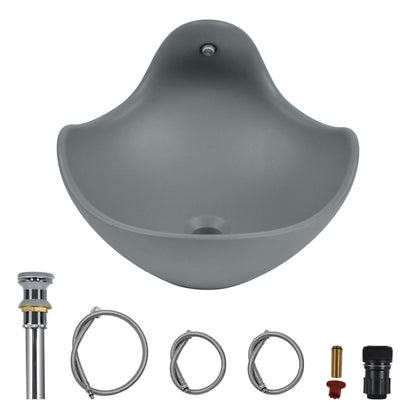 Wave Vessel Bathroom Sink With Multiple Colors, Concrete