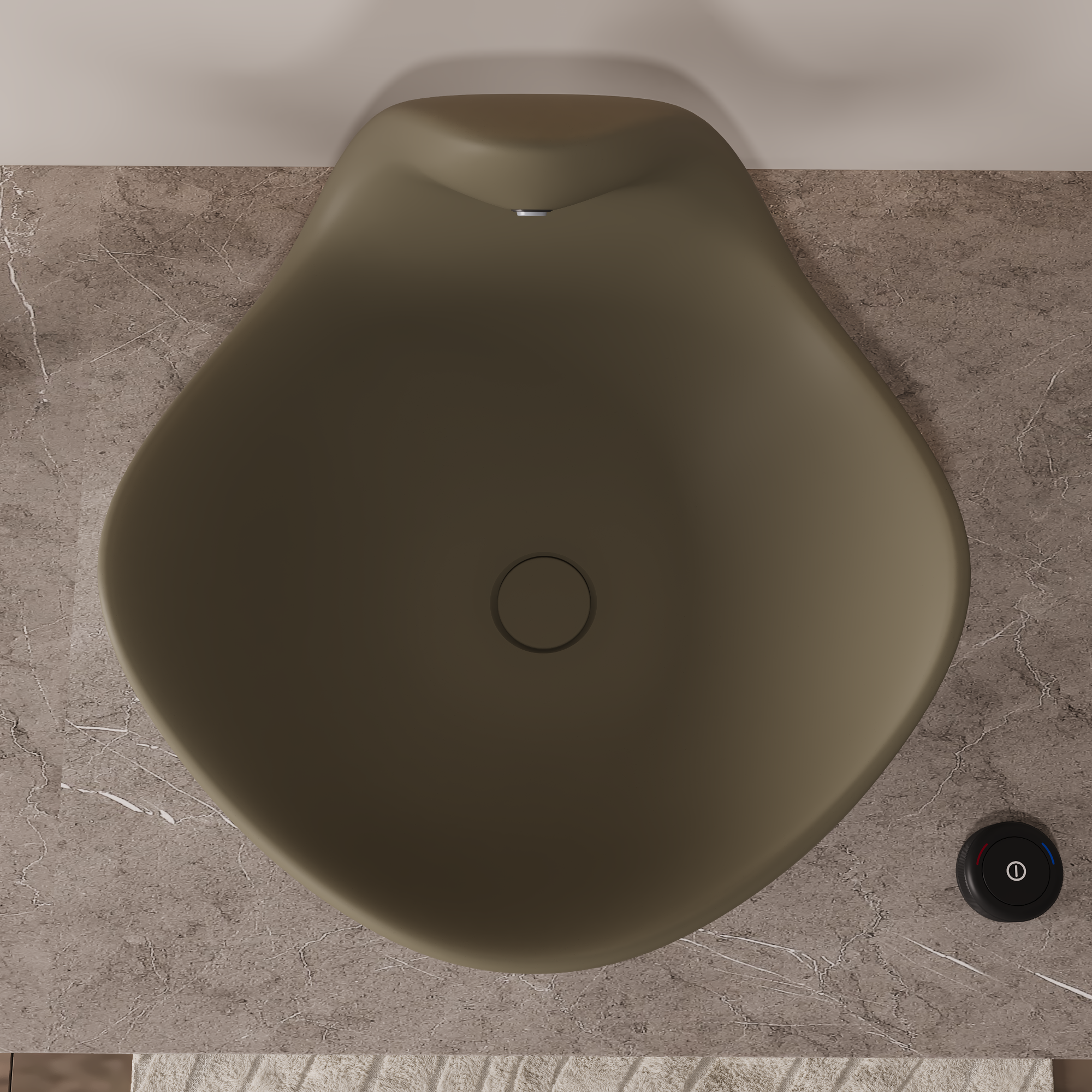 Wave Vessel Bathroom Sink With Multiple Colors, Concrete