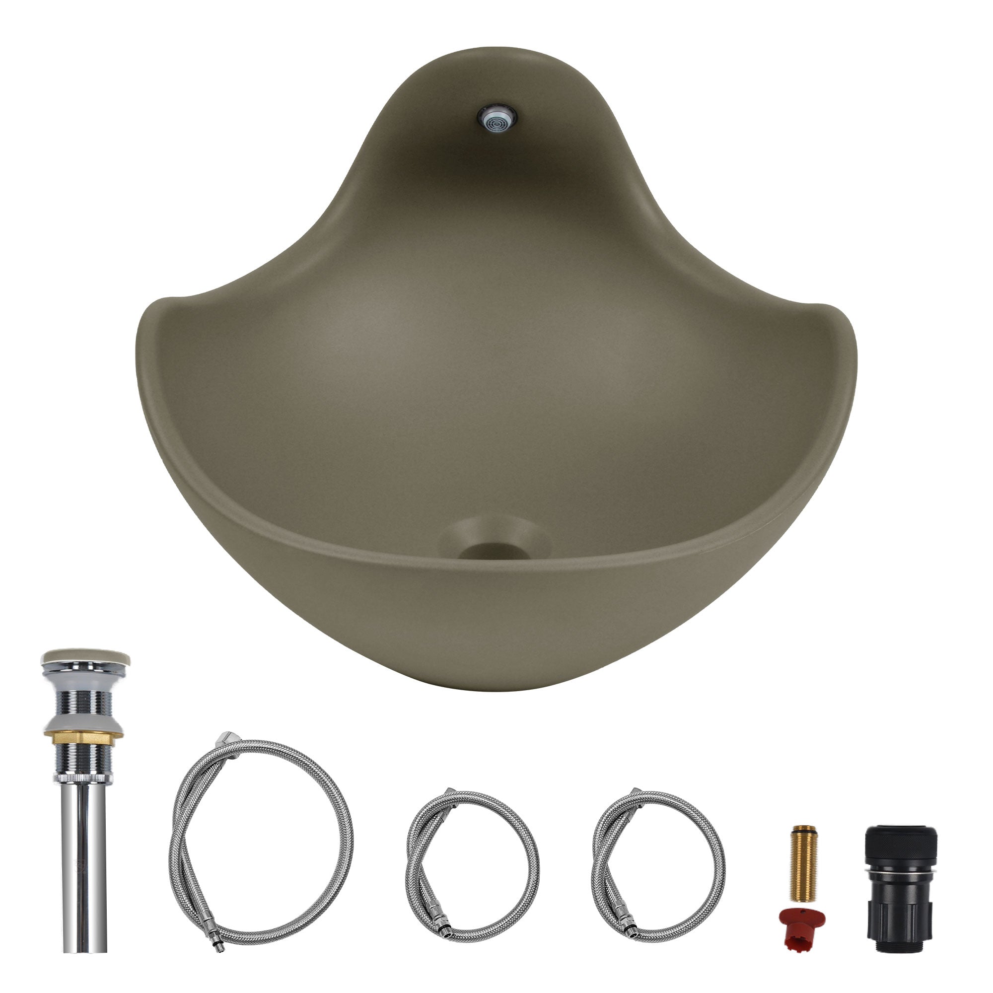 Wave Vessel Bathroom Sink With Multiple Colors, Concrete