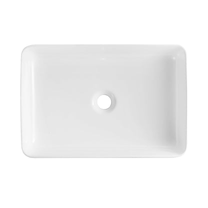 ALLY 20" Rectangular Vessel Bathroom Sink, Without Overflow