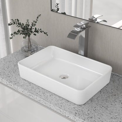 ALLY 20" Rectangular Vessel Bathroom Sink, Without Overflow