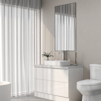 ALLY 20" Rectangular Vessel Bathroom Sink, Without Overflow