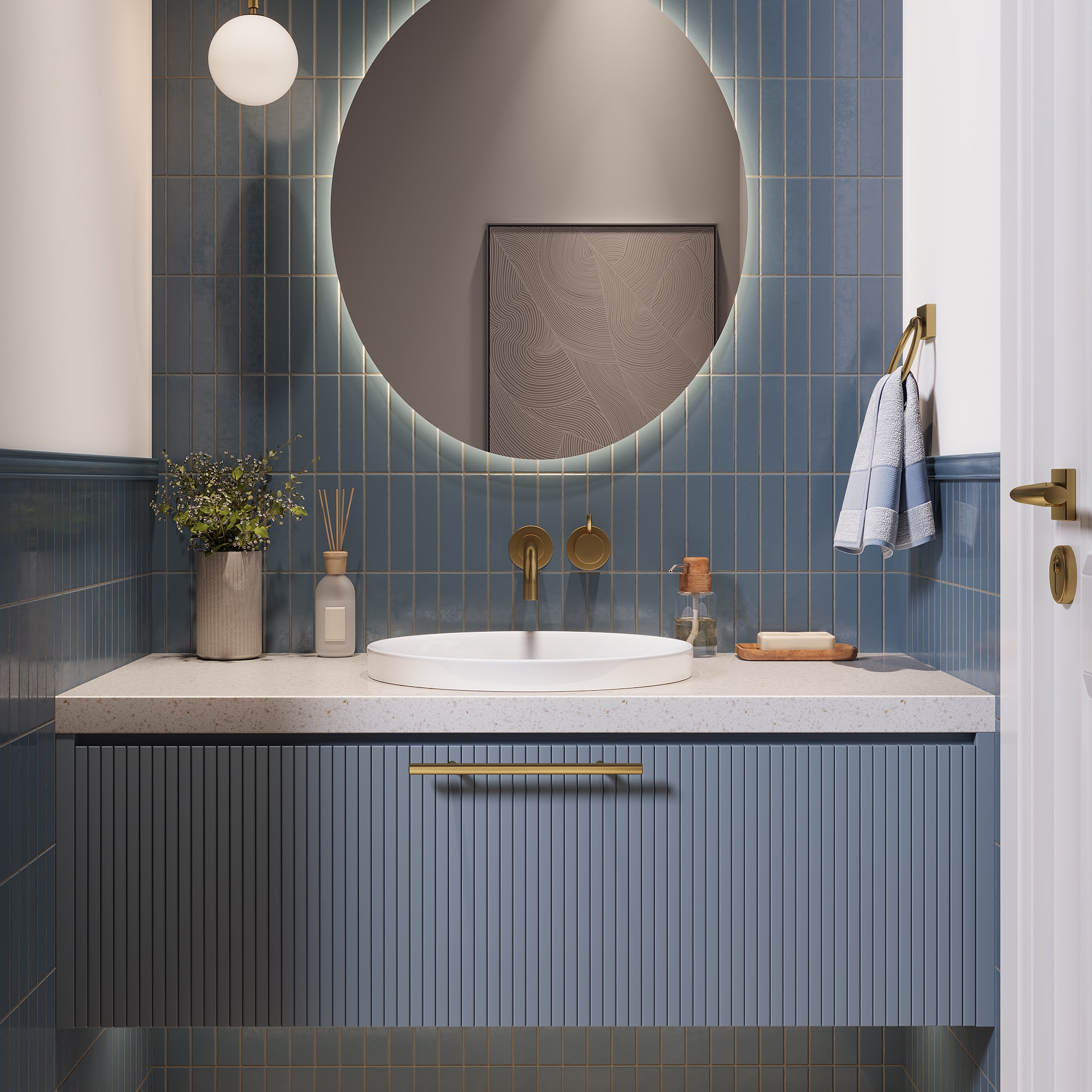 DeerValley DV-1V0473/DV-1V0475 Vessel Sink, Round Non-Porous Ceramic, No-Overflow