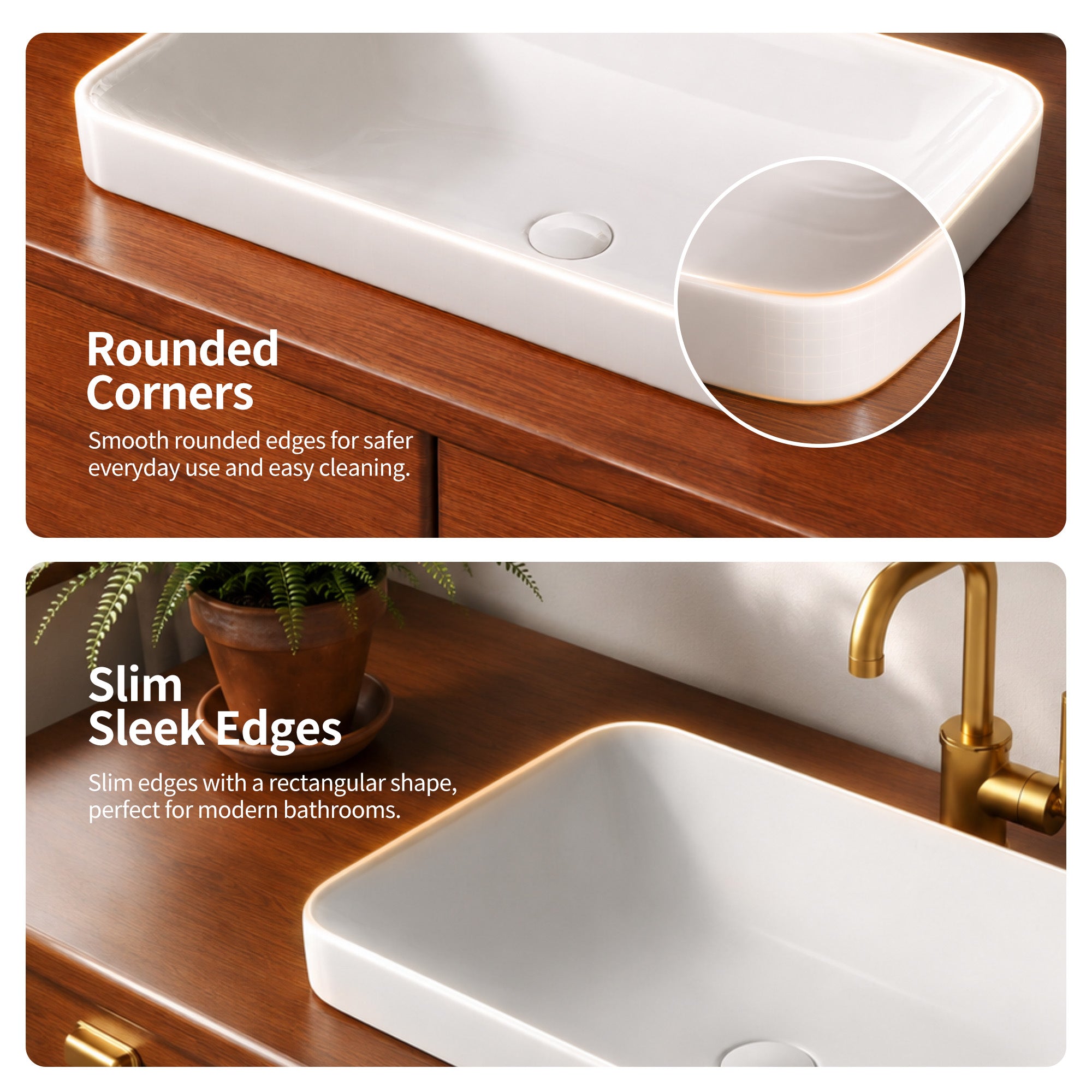 DeerValley DV-1V0473/DV-1V0475 Vessel Sink, Round Non-Porous Ceramic, No-Overflow