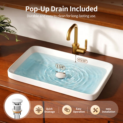 DeerValley DV-1V0473/DV-1V0475 Vessel Sink, Round Non-Porous Ceramic, No-Overflow