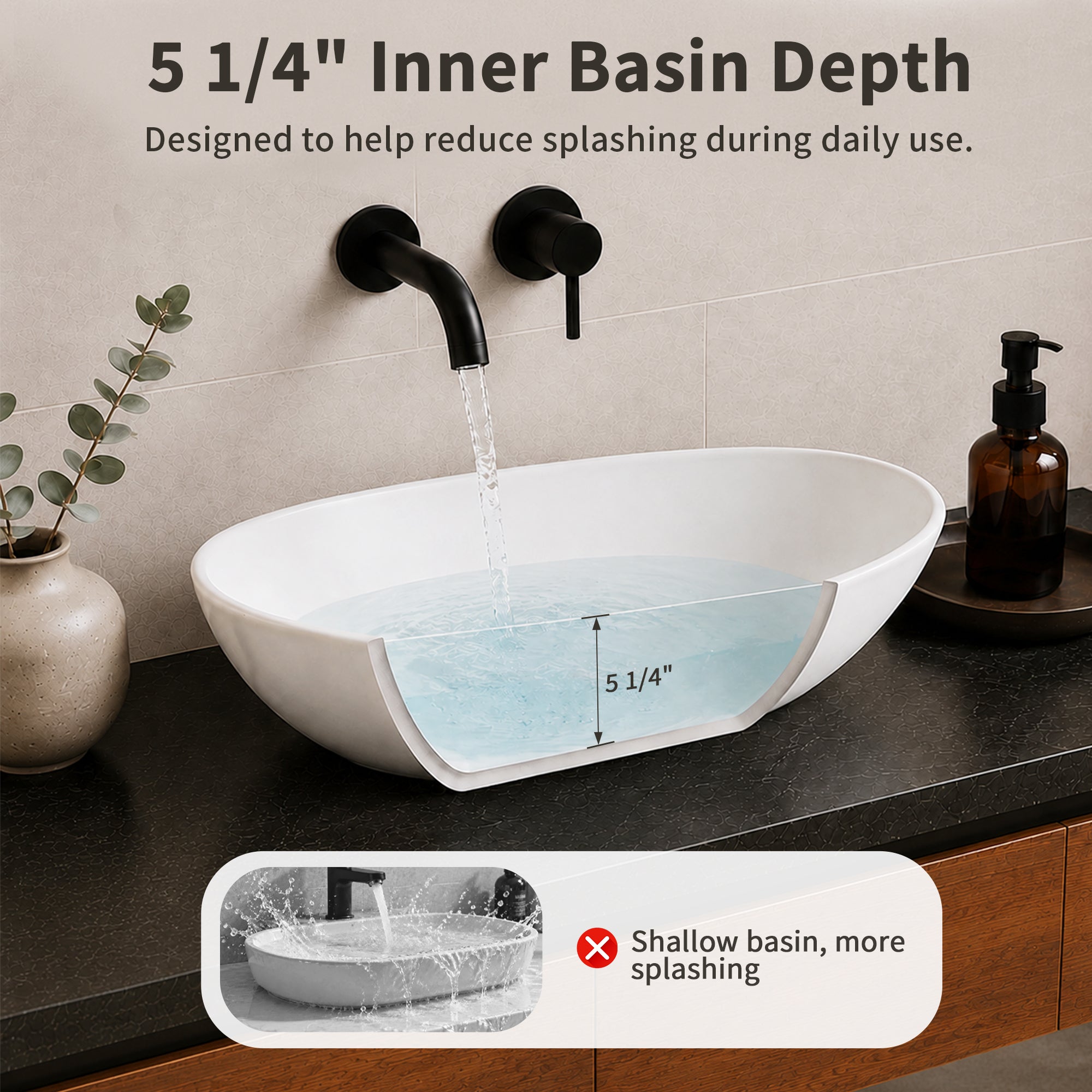 DeerValley DV-1V0518 Liberty Ceramic 18.9-in Vessel Oval Modern White Bathroom Sink