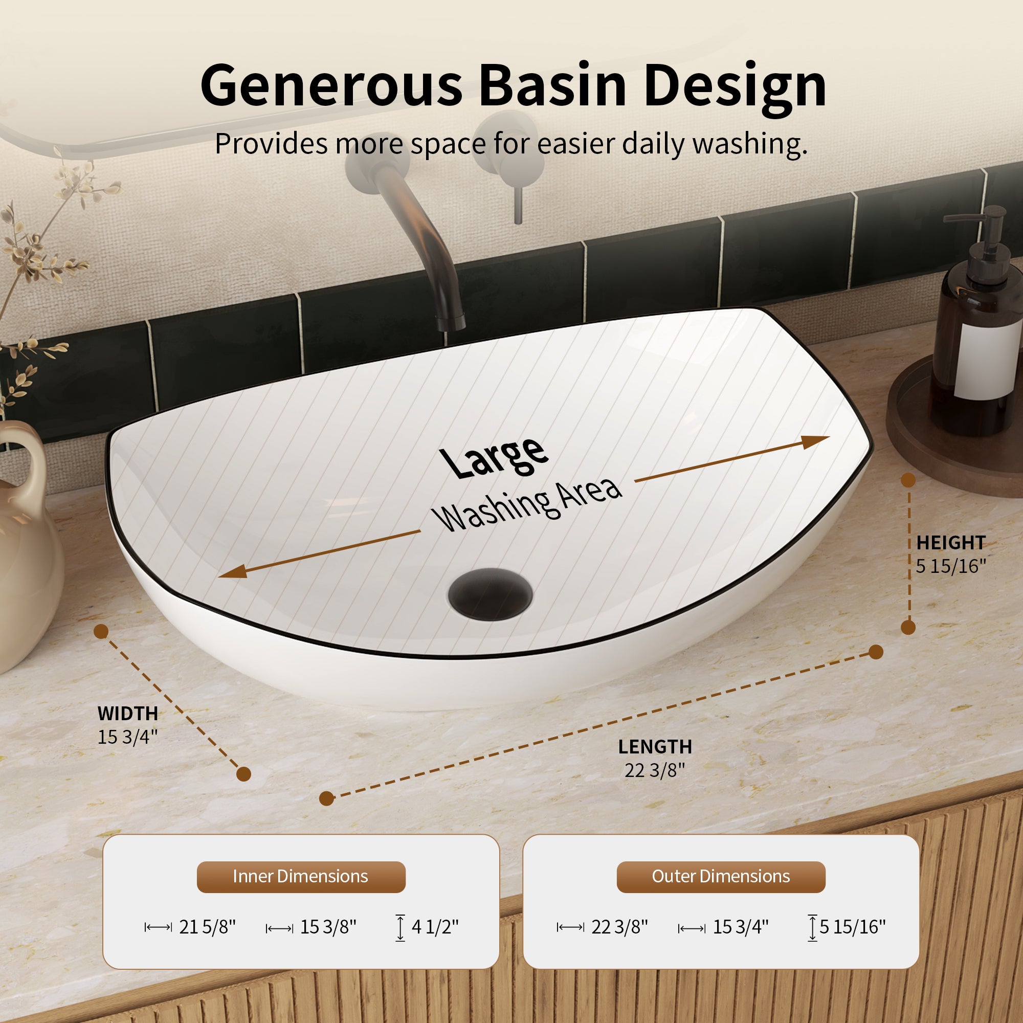 DeerValley DV-1V0589 Boat-Shaped Vessel Sink, Ceramic & Easy Clean