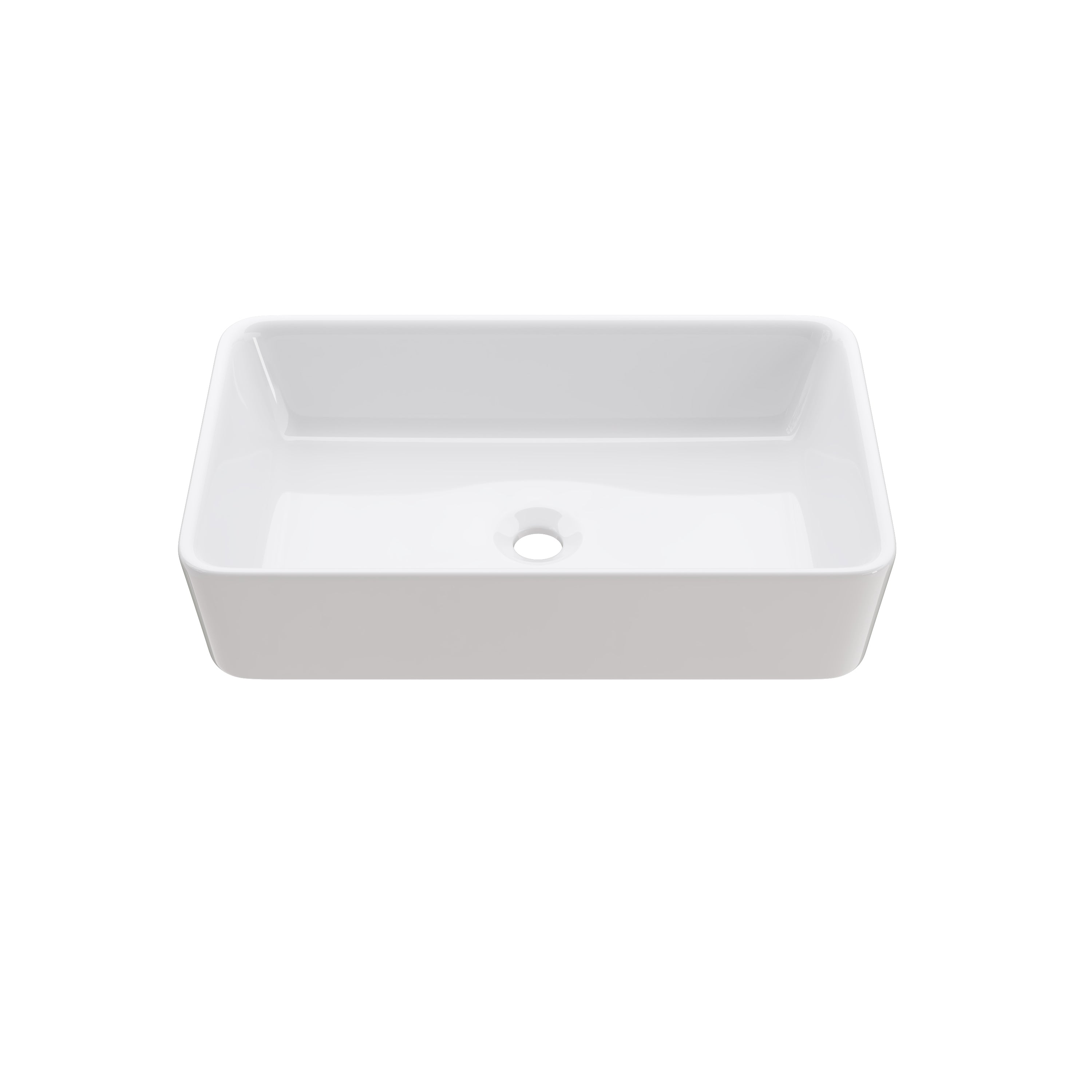 DeerValley DV-1V0602 Ceramic 23.63-in Vessel Rectangular Modern white Bathroom Sink