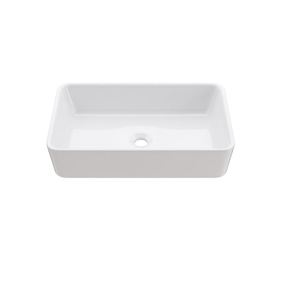 DeerValley DV-1V0602 Ceramic 23.63-in Vessel Rectangular Modern white Bathroom Sink