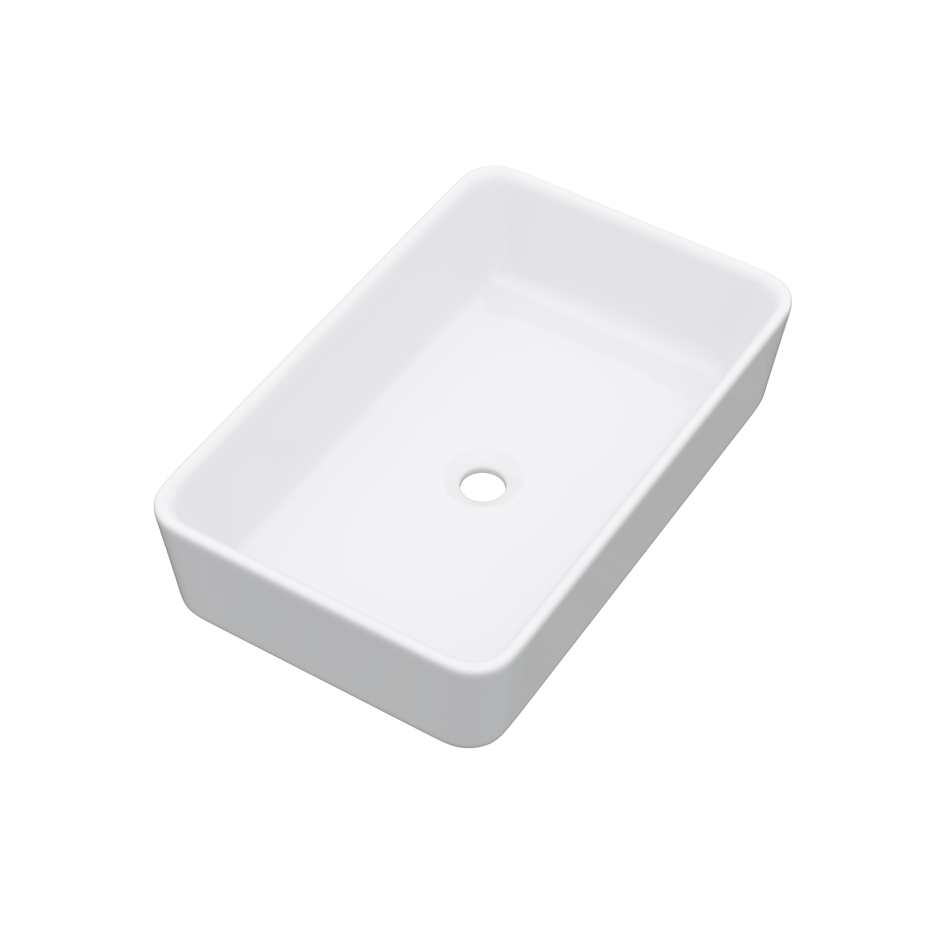 DeerValley DV-1V0602 Ceramic 23.63-in Vessel Rectangular Modern white Bathroom Sink