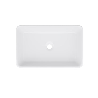 DeerValley DV-1V0602 Ceramic 23.63-in Vessel Rectangular Modern white Bathroom Sink