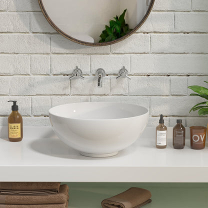 SYMMETRY 12.80" Round Vessel Bathroom Sink, Without Overflow With Multiple Colors