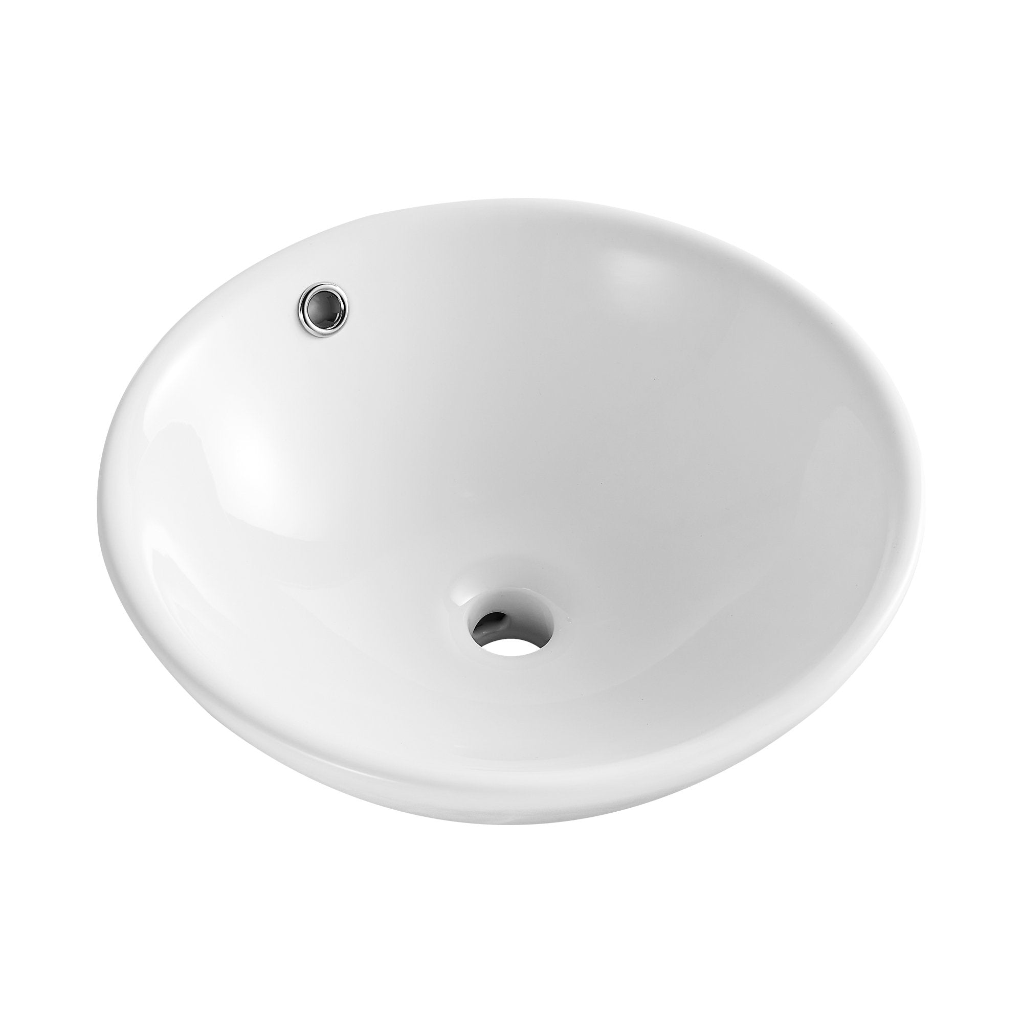 DeerValley Bath DeerValley DV-1V062 Symmetry Bathroom Ceramic Circular Overflow Hole Vessel Sink with Timeless Design Vessel sink