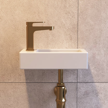 LIBERTY 14" Rectangular Wall-Mount Bathroom Sink, Space-Saving With Multiple Colors