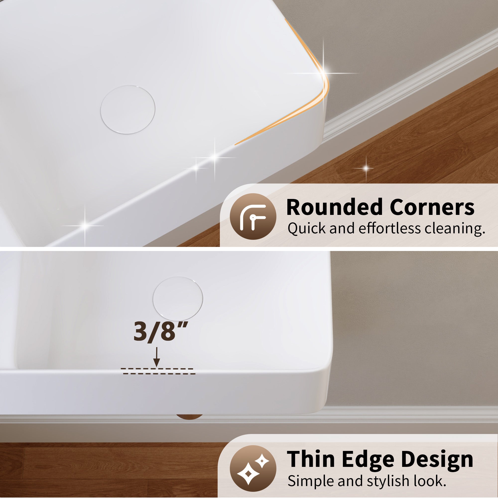 DeerValley Liberty Ceramic Bathroom Wall Mount Space-saving