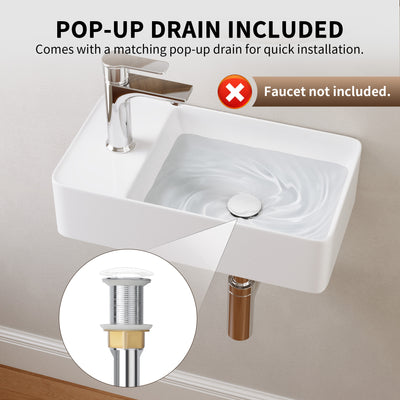 DeerValley DV-1V081L Wall Mounted Sinks Glossy Ceramic Wall Faucet Ready