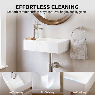 DeerValley DV-1V081L Wall Mounted Sinks Glossy Ceramic Wall Faucet Ready