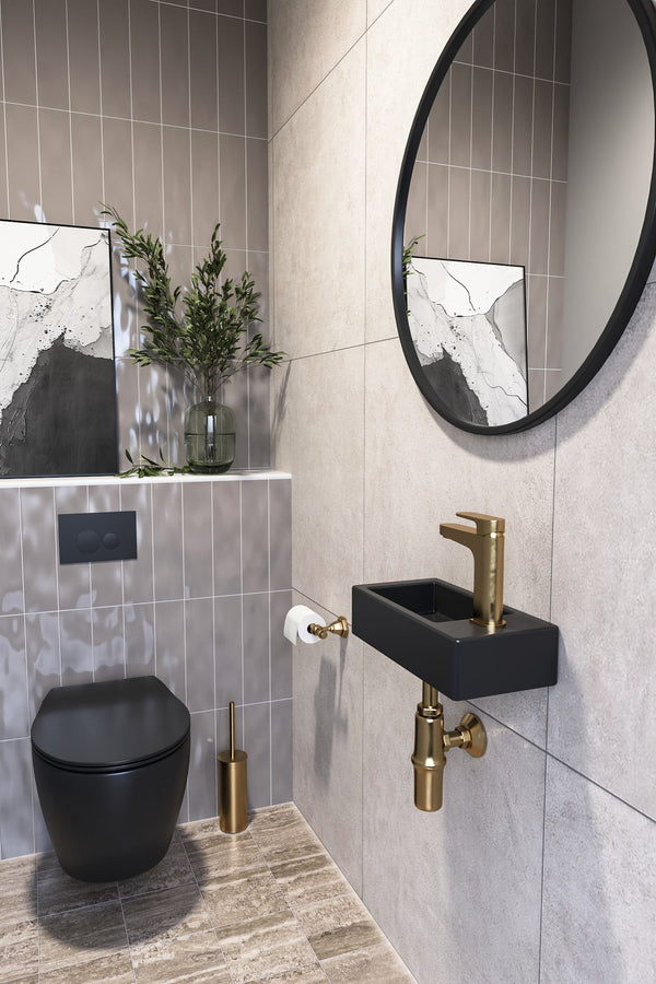 DeerValley Liberty Ceramic Bathroom Wall Mount Space-saving Rectangular Right Hand Sink (Faucet on the Right Hand) DV-1V081R/0091R