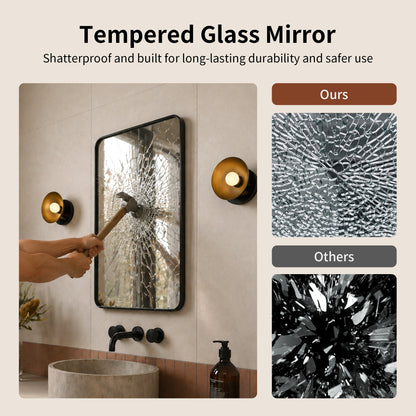 Deervalley DV-1VM0493 Aluminum Framed Rectangular Freestanding / Wall-Mount Makeup / Shaving Bathroom Mirror