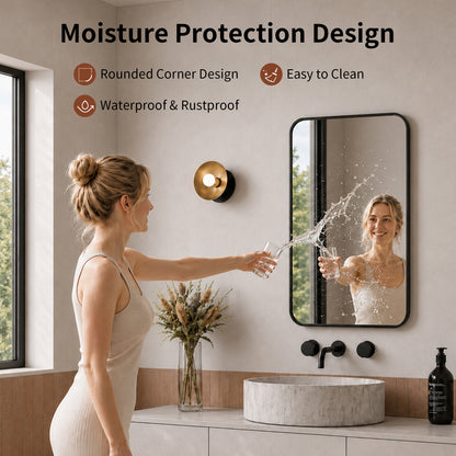 Deervalley DV-1VM0493 Aluminum Framed Rectangular Freestanding / Wall-Mount Makeup / Shaving Bathroom Mirror