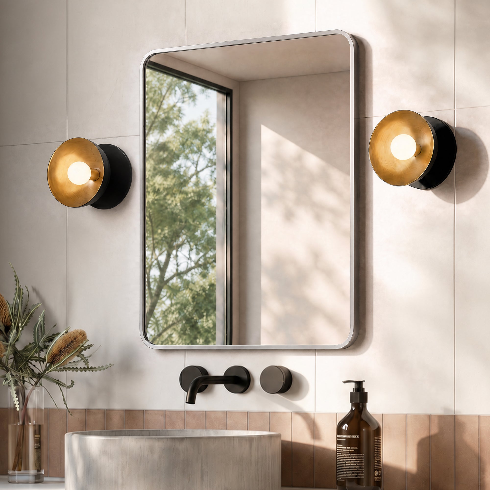 Deervalley DV-1VM0493 Aluminum Framed Rectangular Freestanding / Wall-Mount Makeup / Shaving Bathroom Mirror