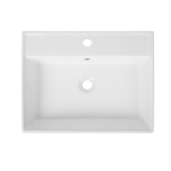 18"D x 23"W Rectangular Wall-Mount Bathroom Sink, Overflow Hole