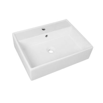 18"D x 23"W Rectangular Wall-Mount Bathroom Sink, Overflow Hole