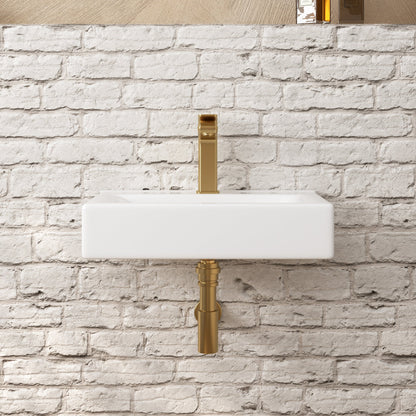 12.2" Rectangular Wall-Mount Bathroom Sink, Space-Saving