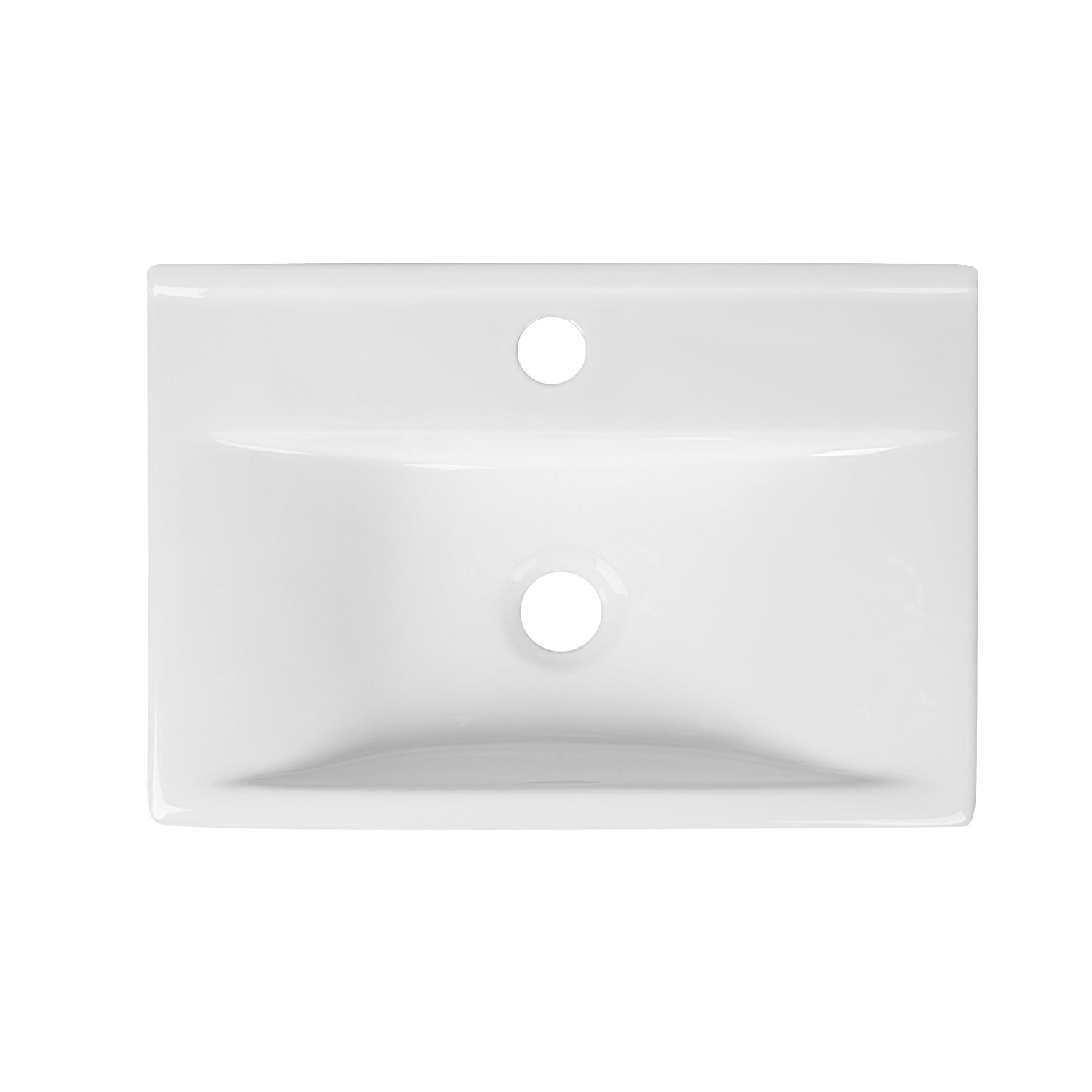 12.2" Rectangular Wall-Mount Bathroom Sink, Space-Saving