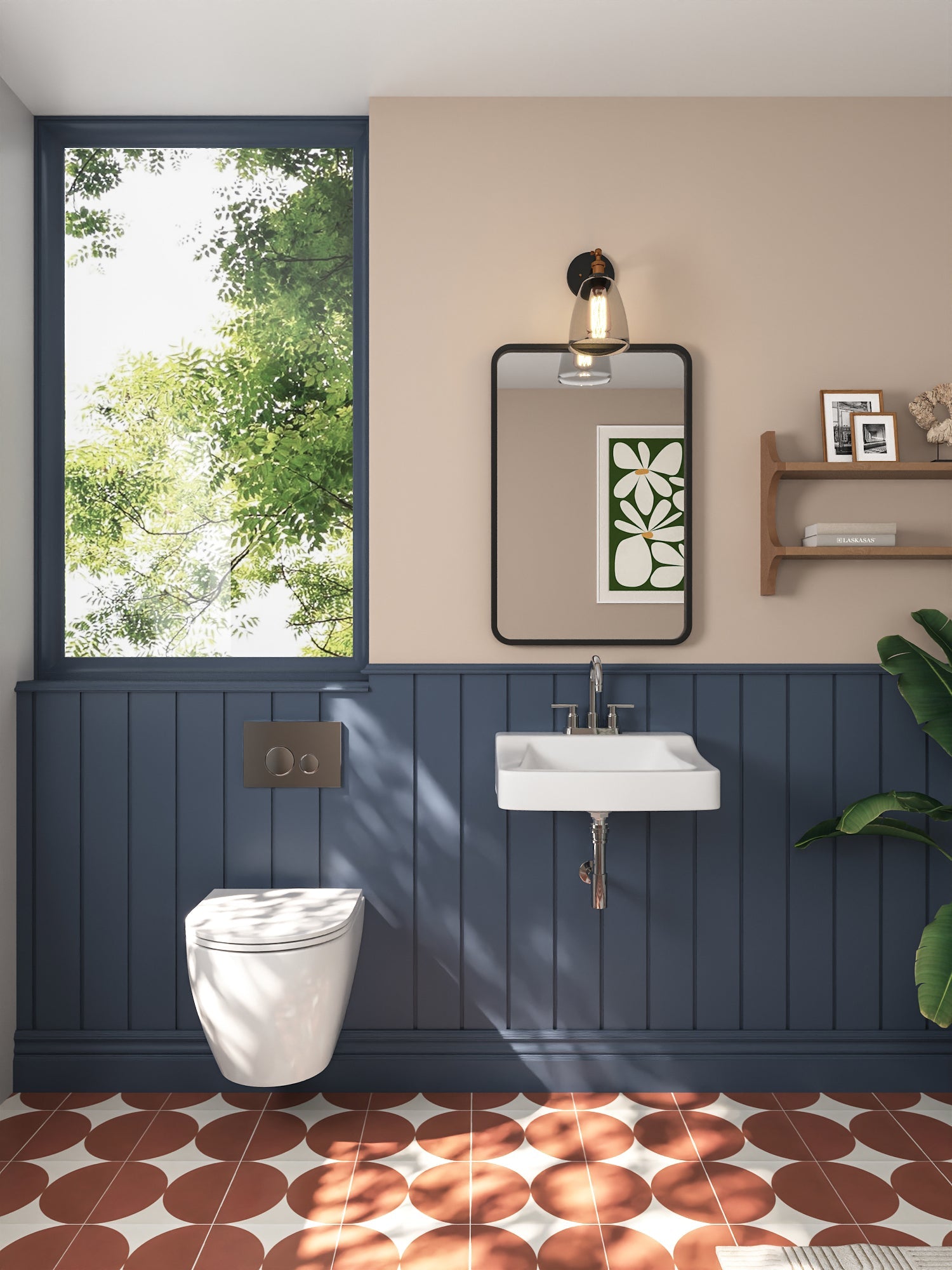 17.32" Rectangular Wall-Mount Bathroom Sink, Overflow Hole