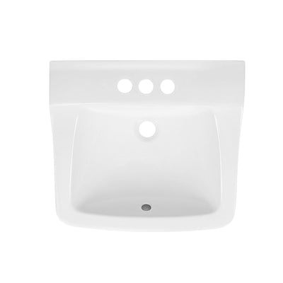 Deervalley DV-1WS0129 17.32" Rectangular Wall-Mount Bathroom Sink, Overflow Hole