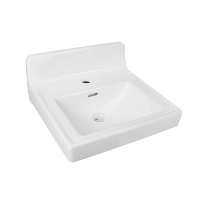 20" L X 10" W Rectangular Wall-Mount Bathroom Sink, Overflow Hole