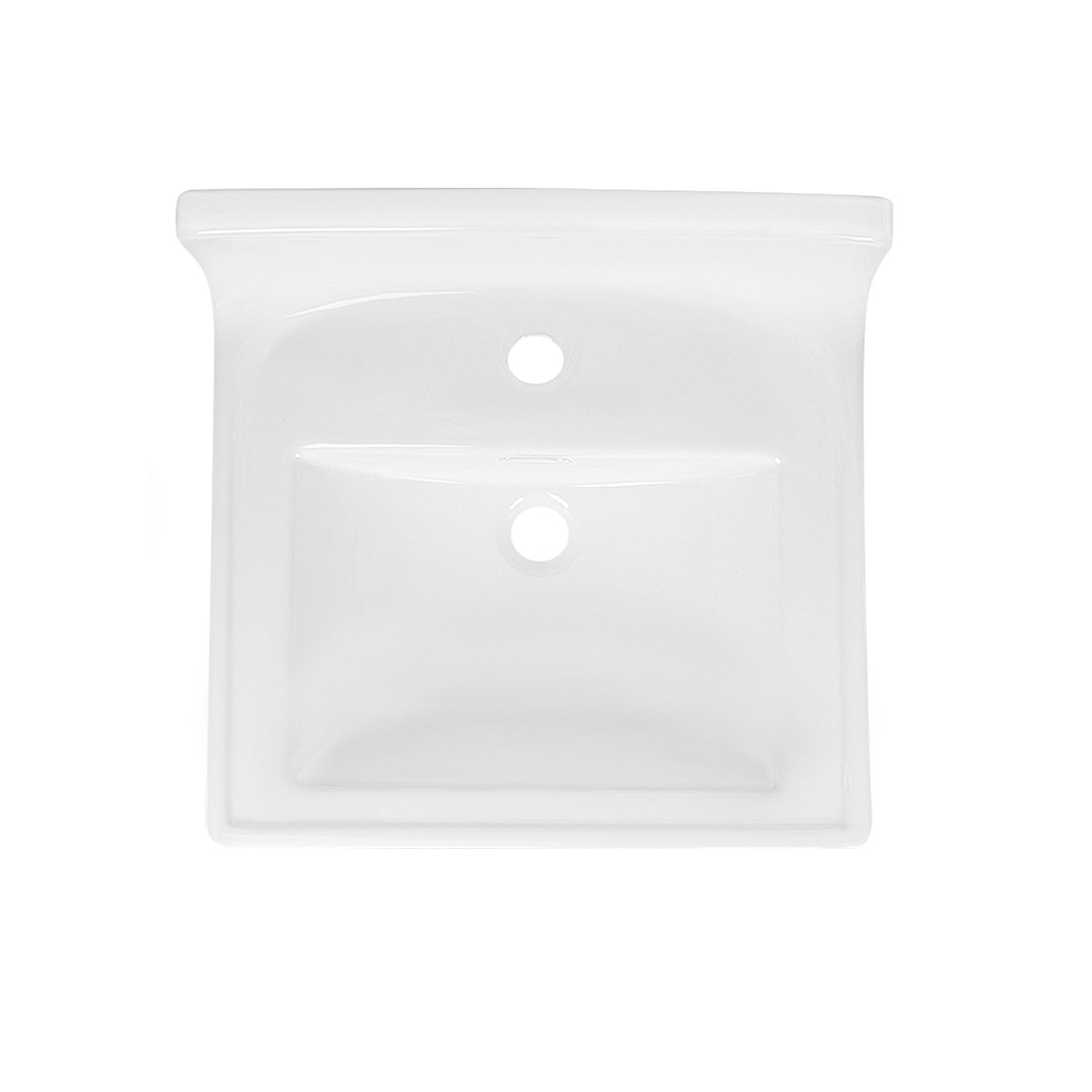 20" L X 10" W Rectangular Wall-Mount Bathroom Sink, Overflow Hole
