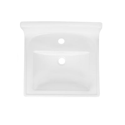 20" L X 10" W Rectangular Wall-Mount Bathroom Sink, Overflow Hole