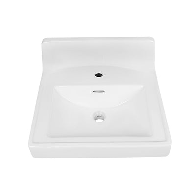 20" L X 10" W Rectangular Wall-Mount Bathroom Sink, Overflow Hole