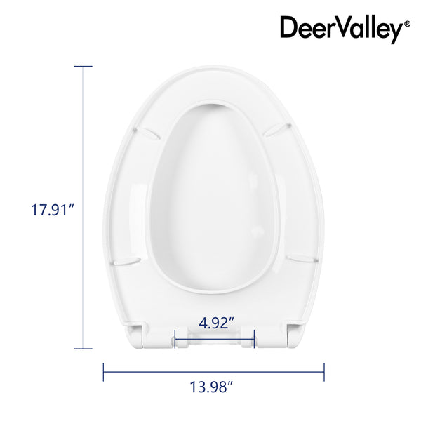 DeerValley DV-F0076S11 Quick-Release Plastic Elongated polypropylene Toilet Seat (Fit with DV-2F0076/DV-2F0078)
