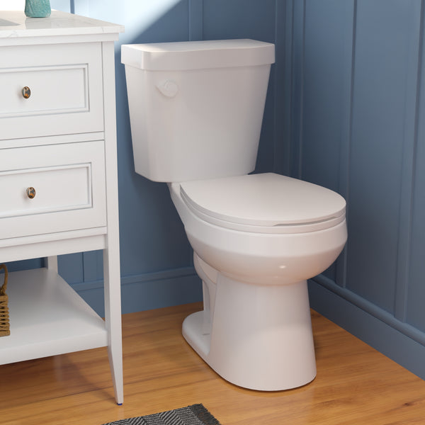 DeerValley DV-2F0077 Dynasty Round Floor Mounted Two-Piece Toilet (Seat Included)