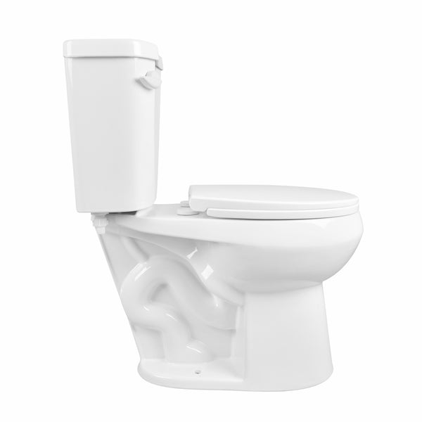 DYNASTY Two-Piece Round Toilet, 12" Rough-in Single-Flush