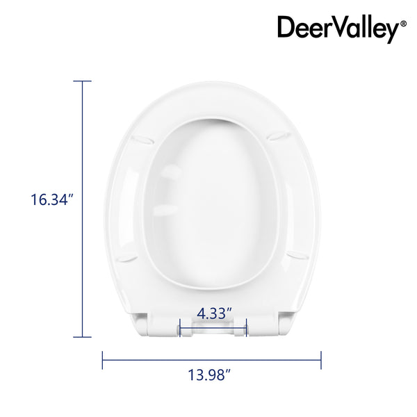 DeerValley DV-F0077S11 Quick-Release Plastic Elongated polypropylene Toilet Seat (Fit with DV-2F0077/DV-2F0079)
