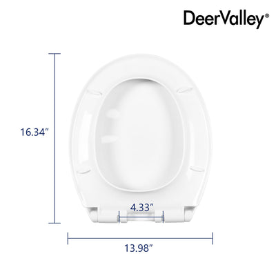 DeerValley DV-F0077S11 Quick-Release Plastic Elongated polypropylene Toilet Seat (Fit with DV-2F0077/DV-2F0079)