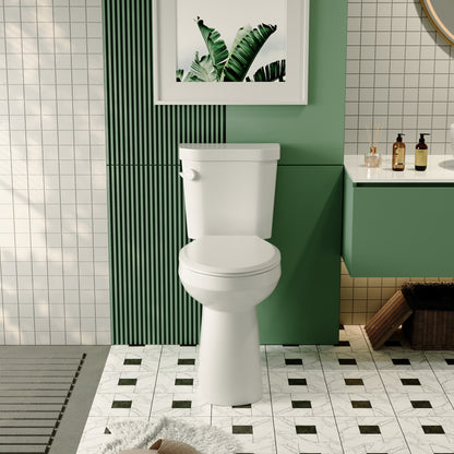 Two-Piece Elongated Toilet, 12" Rough-in Single-Flush