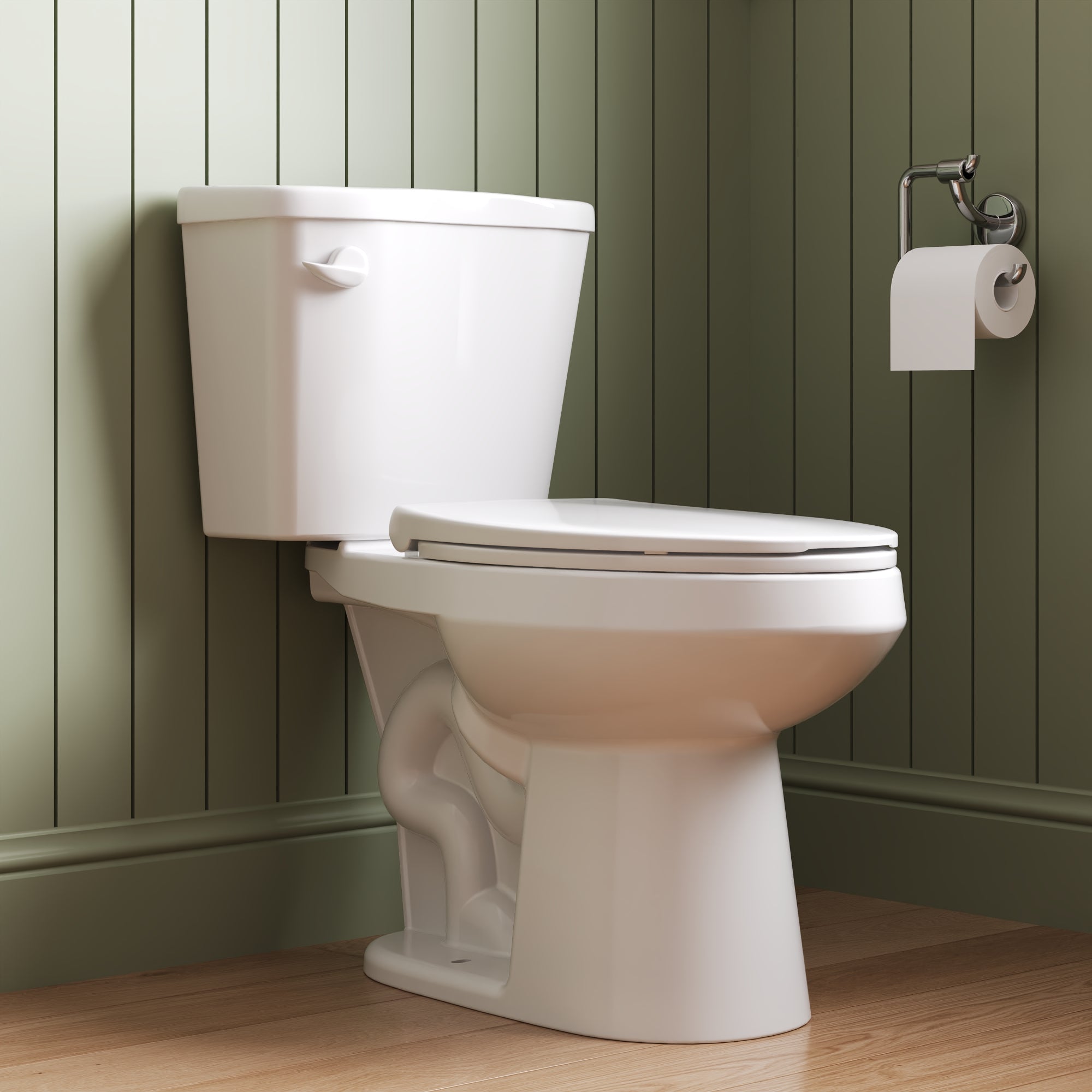 17" ADA Chair Height 2-Piece 1.28 GPF Single Flush Elongated Toilet in White, MaP 1000g, Soft-Close Seat