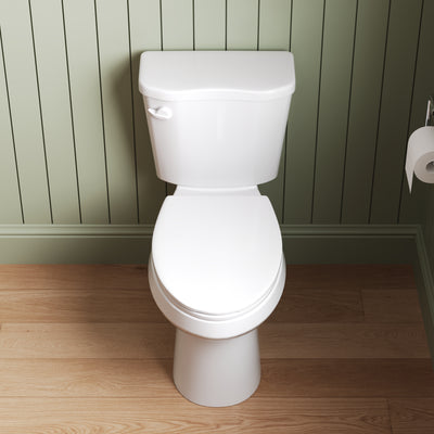 DeerValley DV-2F0386 17 in. ADA Chair Height Two-Piece Elongated Toilet, 1.28 GPF Single Flush, MaP 1000g, Soft-Close Seat, White