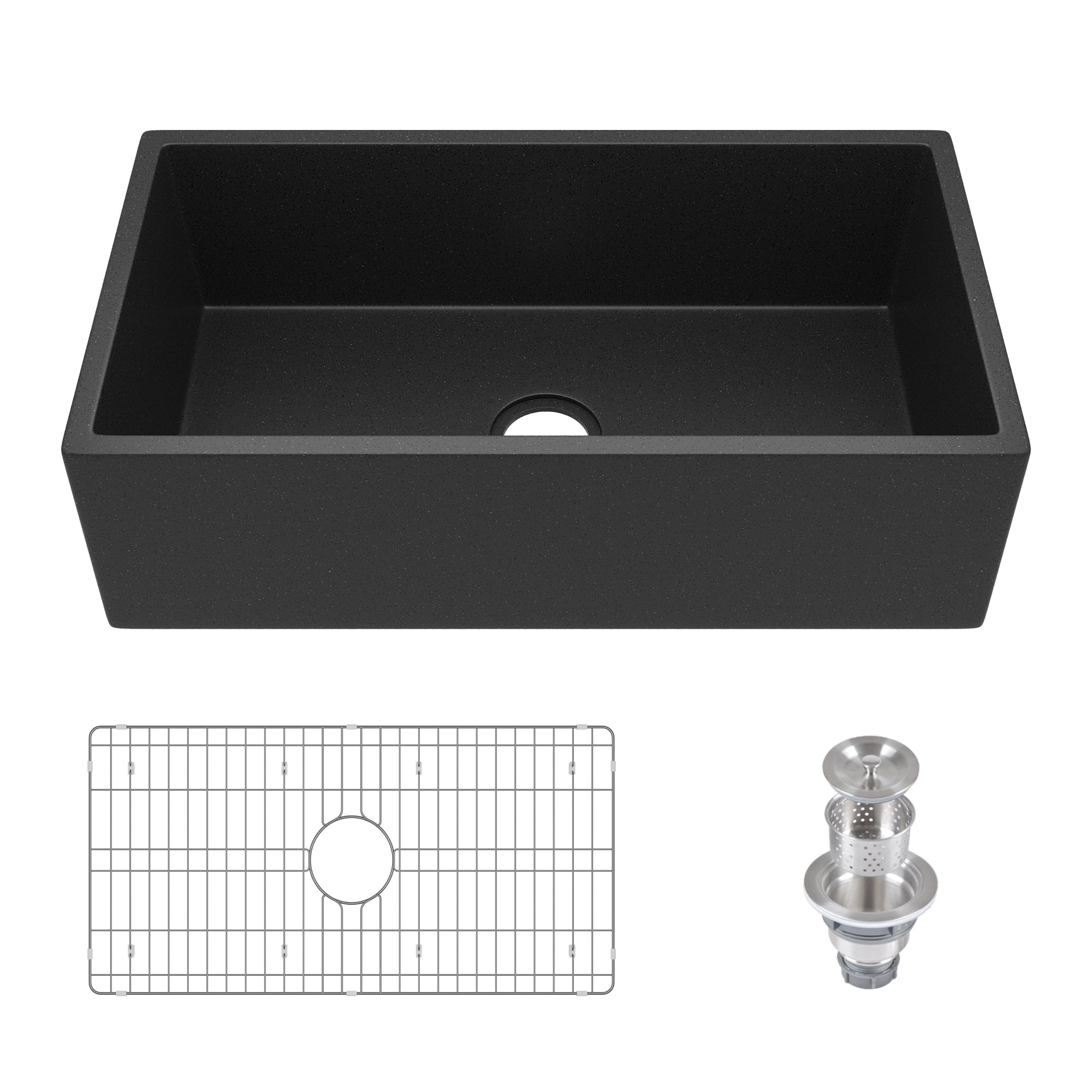 33" L x 18" W Rectangular Farmhouse Kitchen Sink, Natural Material With Multiple Colors