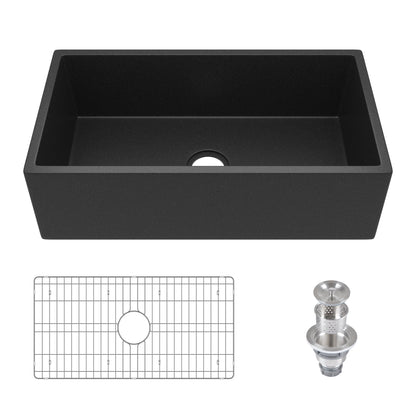 33" L x 18" W Rectangular Farmhouse Kitchen Sink, Natural Material With Multiple Colors